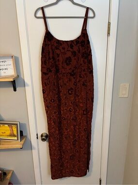 torrid deep orange Floral Maxi Slip Dress